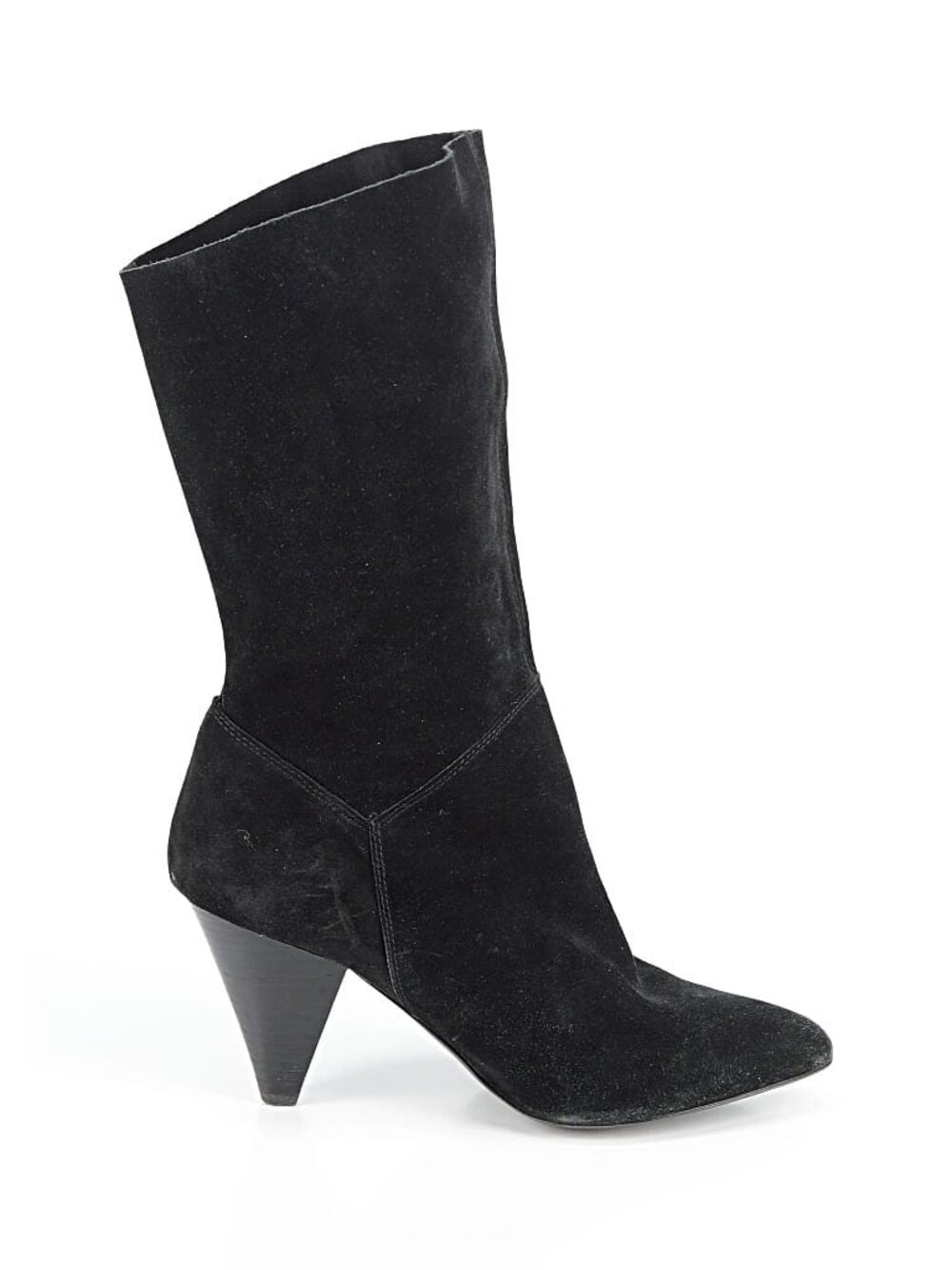 Steve Madden Rein Patchwork Boots 10 Black Y2K Suede Heeled Witchy Stevie Nicks